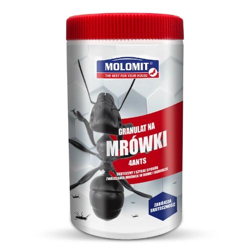 Molomit - Granulat na mrówki 100 g, skuteczny i szybki sposób zwalczania mrówek w domu i ogrodzie.